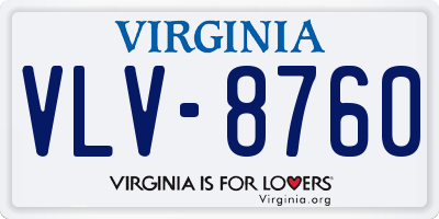 VA license plate VLV8760