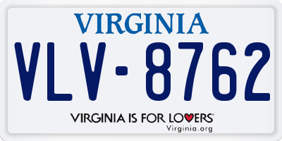 VA license plate VLV8762