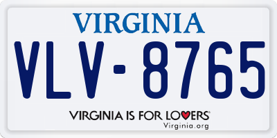 VA license plate VLV8765