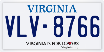 VA license plate VLV8766