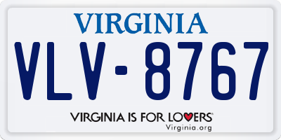 VA license plate VLV8767