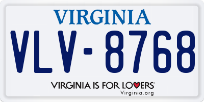 VA license plate VLV8768