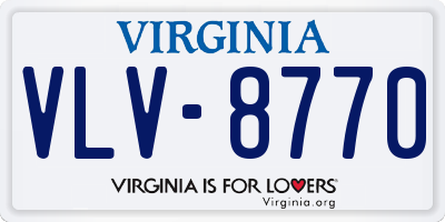 VA license plate VLV8770