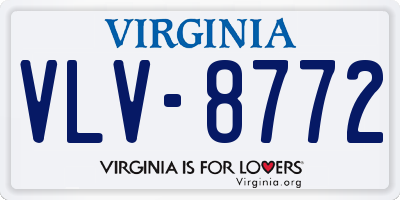 VA license plate VLV8772