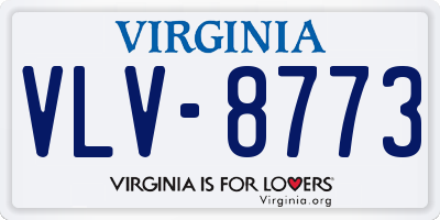 VA license plate VLV8773