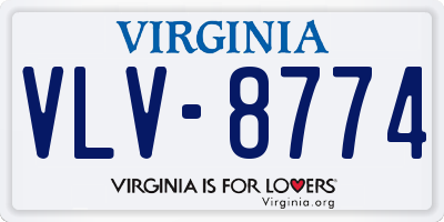 VA license plate VLV8774