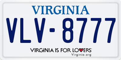 VA license plate VLV8777