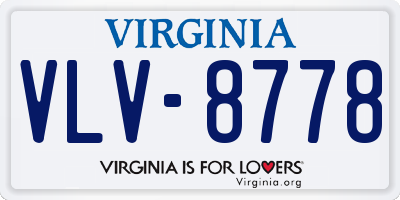 VA license plate VLV8778