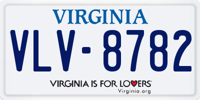 VA license plate VLV8782