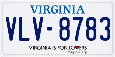 VA license plate VLV8783