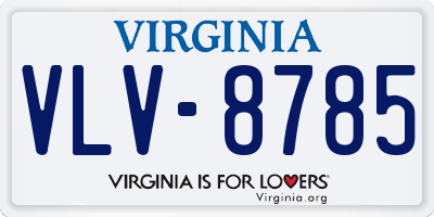 VA license plate VLV8785