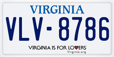 VA license plate VLV8786