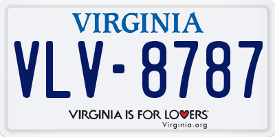 VA license plate VLV8787