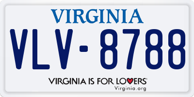 VA license plate VLV8788