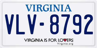 VA license plate VLV8792