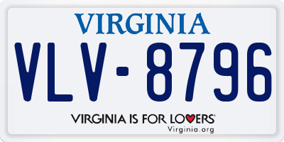 VA license plate VLV8796