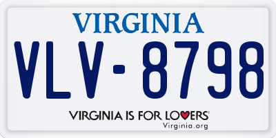 VA license plate VLV8798