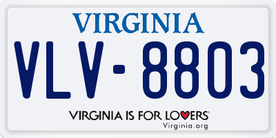 VA license plate VLV8803