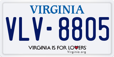 VA license plate VLV8805