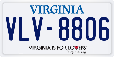 VA license plate VLV8806