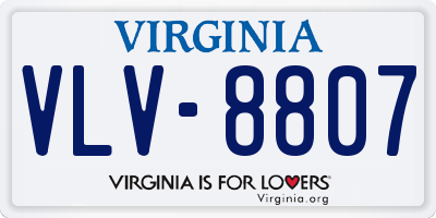 VA license plate VLV8807