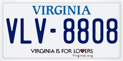 VA license plate VLV8808