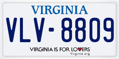 VA license plate VLV8809