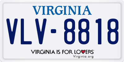 VA license plate VLV8818