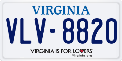 VA license plate VLV8820