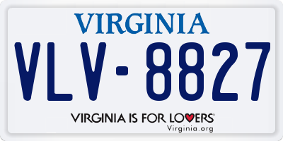 VA license plate VLV8827