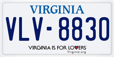 VA license plate VLV8830