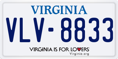 VA license plate VLV8833