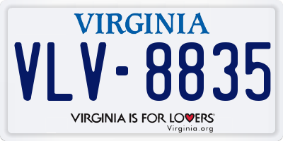 VA license plate VLV8835