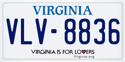 VA license plate VLV8836