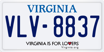 VA license plate VLV8837