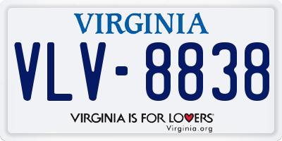 VA license plate VLV8838