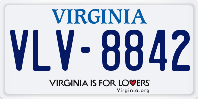 VA license plate VLV8842