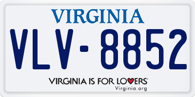 VA license plate VLV8852