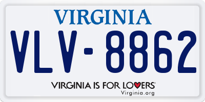 VA license plate VLV8862