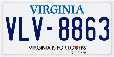 VA license plate VLV8863