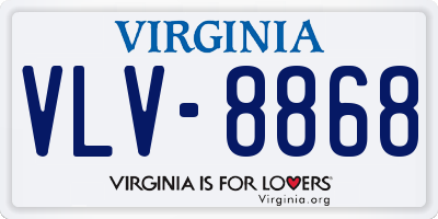 VA license plate VLV8868