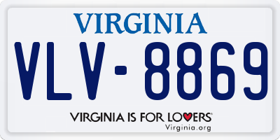 VA license plate VLV8869