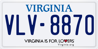 VA license plate VLV8870