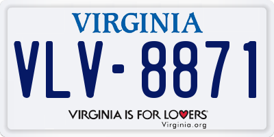 VA license plate VLV8871