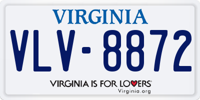 VA license plate VLV8872