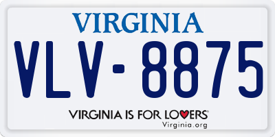 VA license plate VLV8875