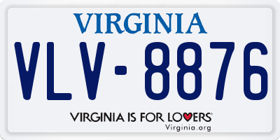 VA license plate VLV8876