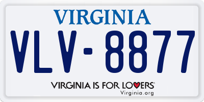 VA license plate VLV8877