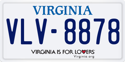 VA license plate VLV8878