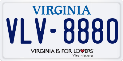 VA license plate VLV8880